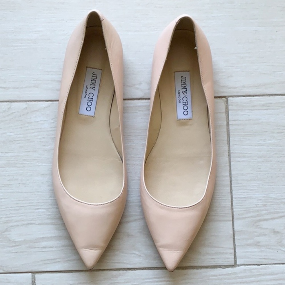 Jimmy Choo Alina Leather Ballet Flats - Sz. 39